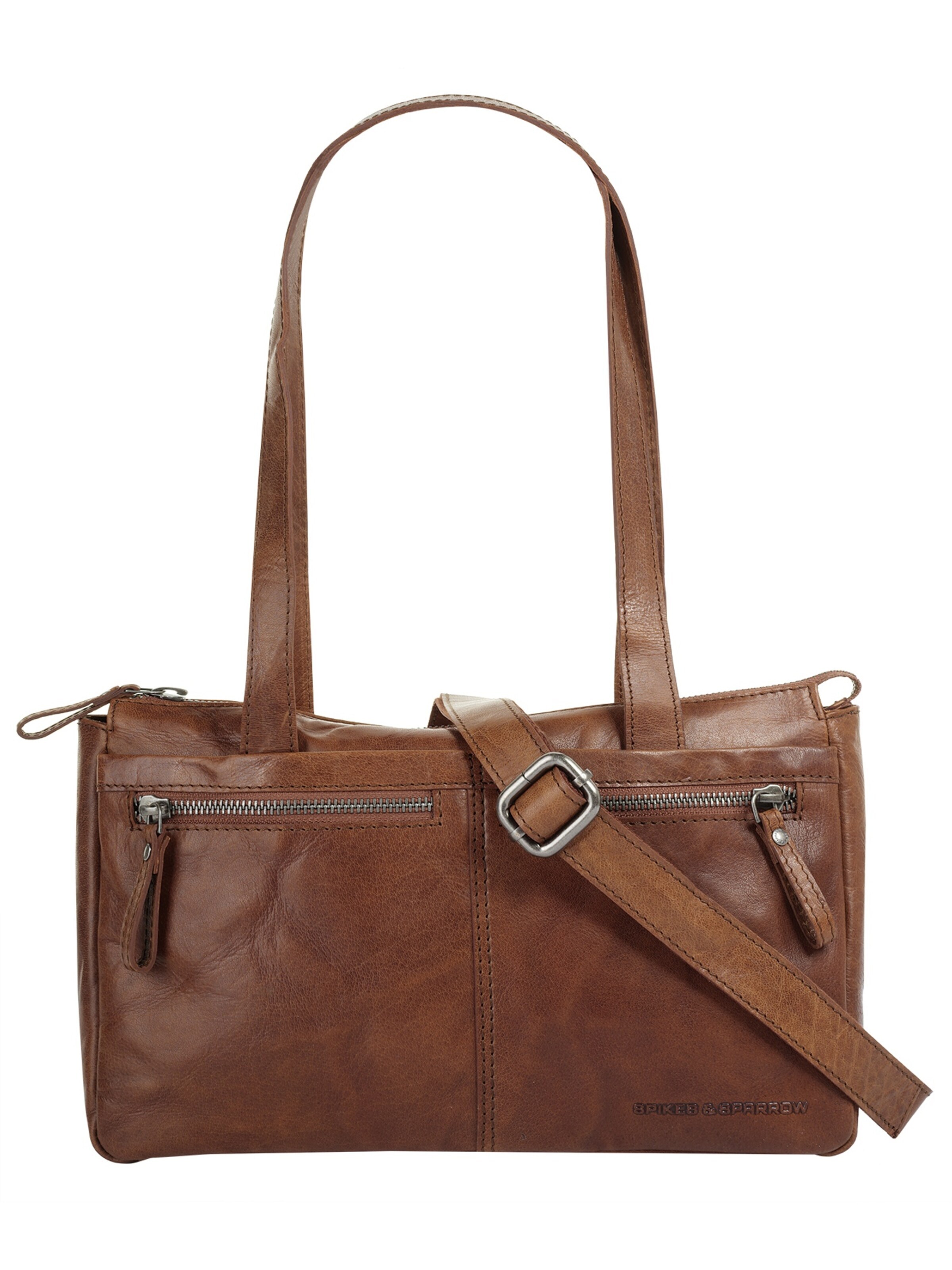 Spikes & Sparrow Handtas in Bruin: voorkant