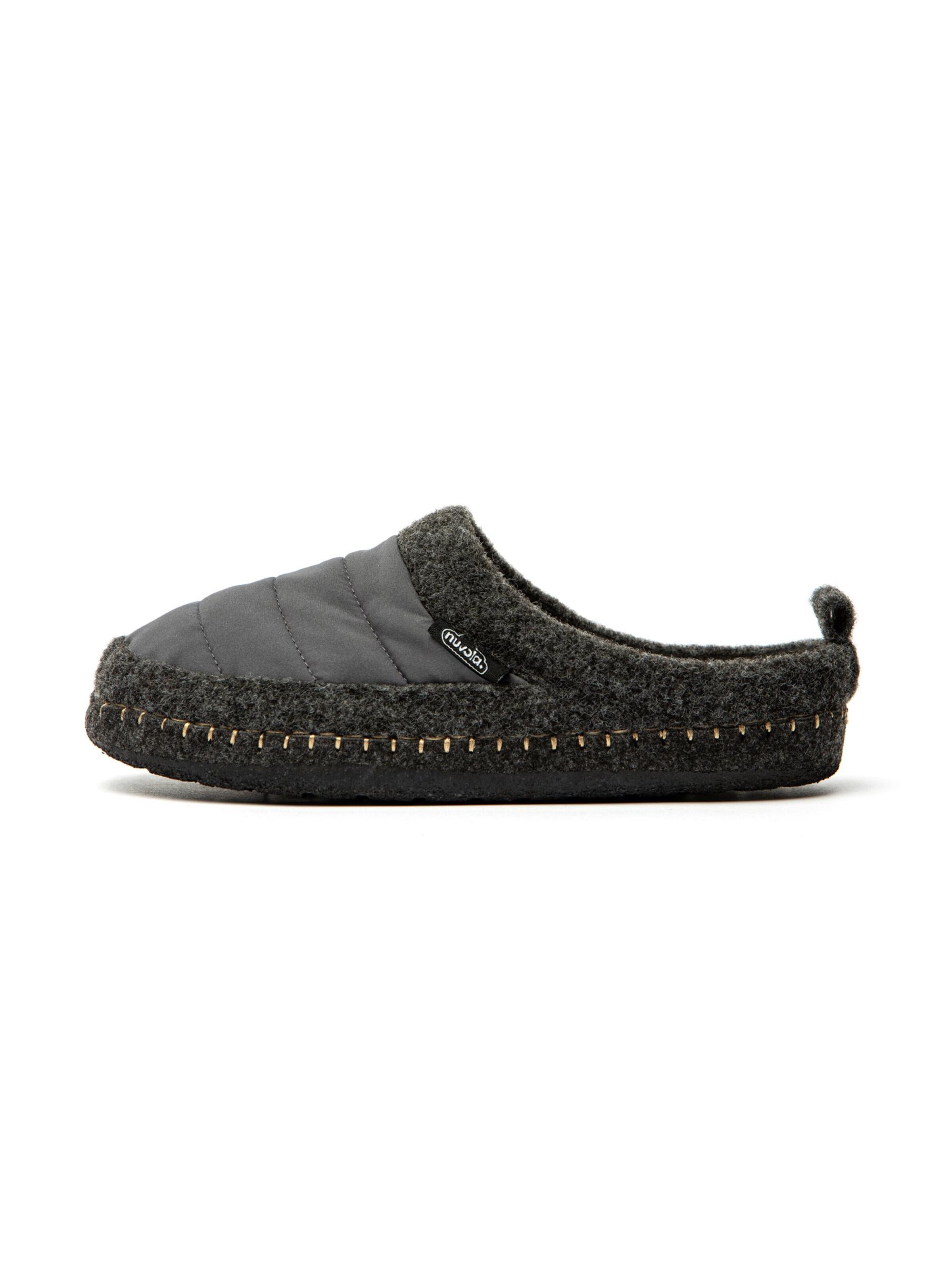 Ciabatta 'Zueco New Wool' di Nuvola. in grigio: frontale