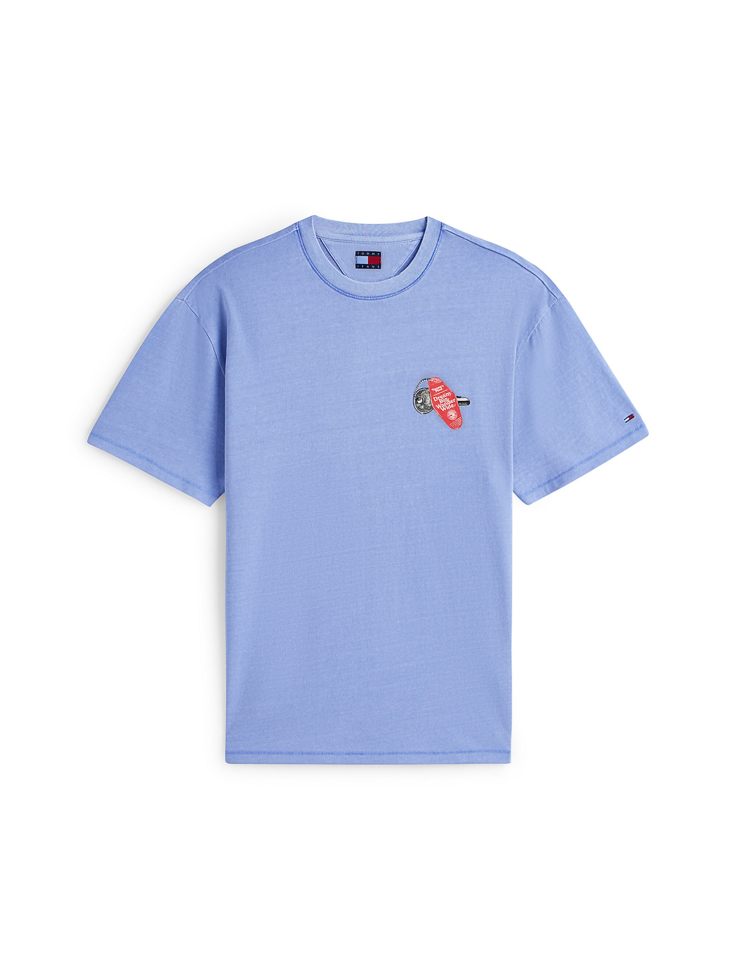 Tommy Jeans T-Shirt en bleu ciel / rouge / noir / blanc, Vue avec produit