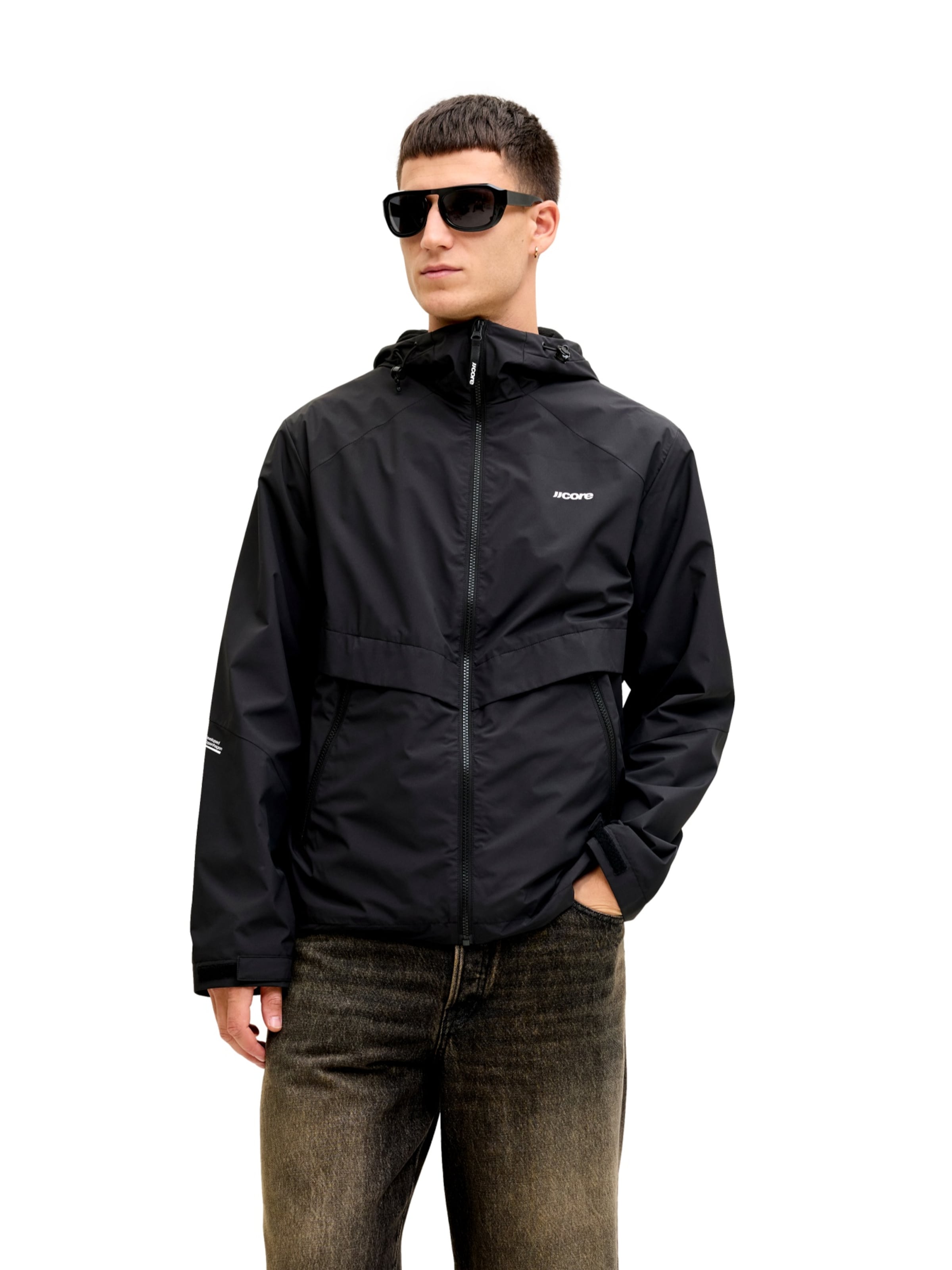 Veste mi-saison 'Club' JACK & JONES en noir : devant