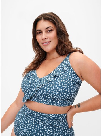 Swim by Zizzi - Bustier Top de bikini 'Skatrin' en azul: frente