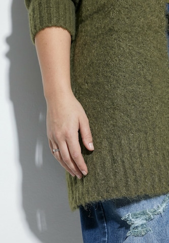 Ulla Popken Lang cardigan i grøn