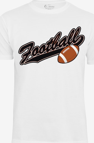 Cotton Prime T-Shirt 'American Football' in Weiß: Vorderseite