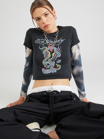 Ed Hardy Tričko 'NEW YORK CITY' – černá