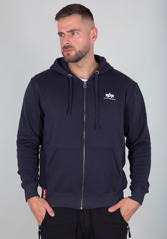 ALPHA INDUSTRIES Sweat jacket in Blue: front