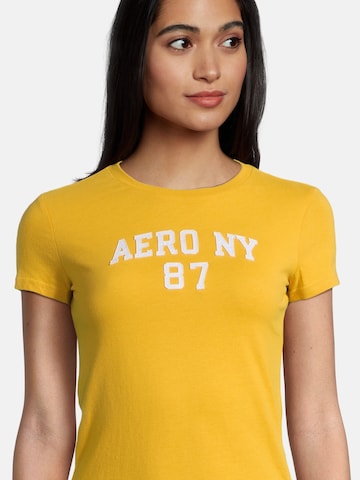 AÉROPOSTALE T-Shirt 'NY 87' in Gelb