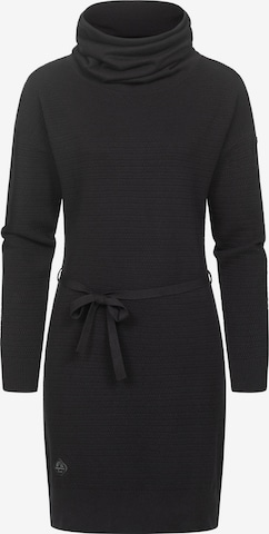 Ragwear Knitted dress 'Babett' in Black: front