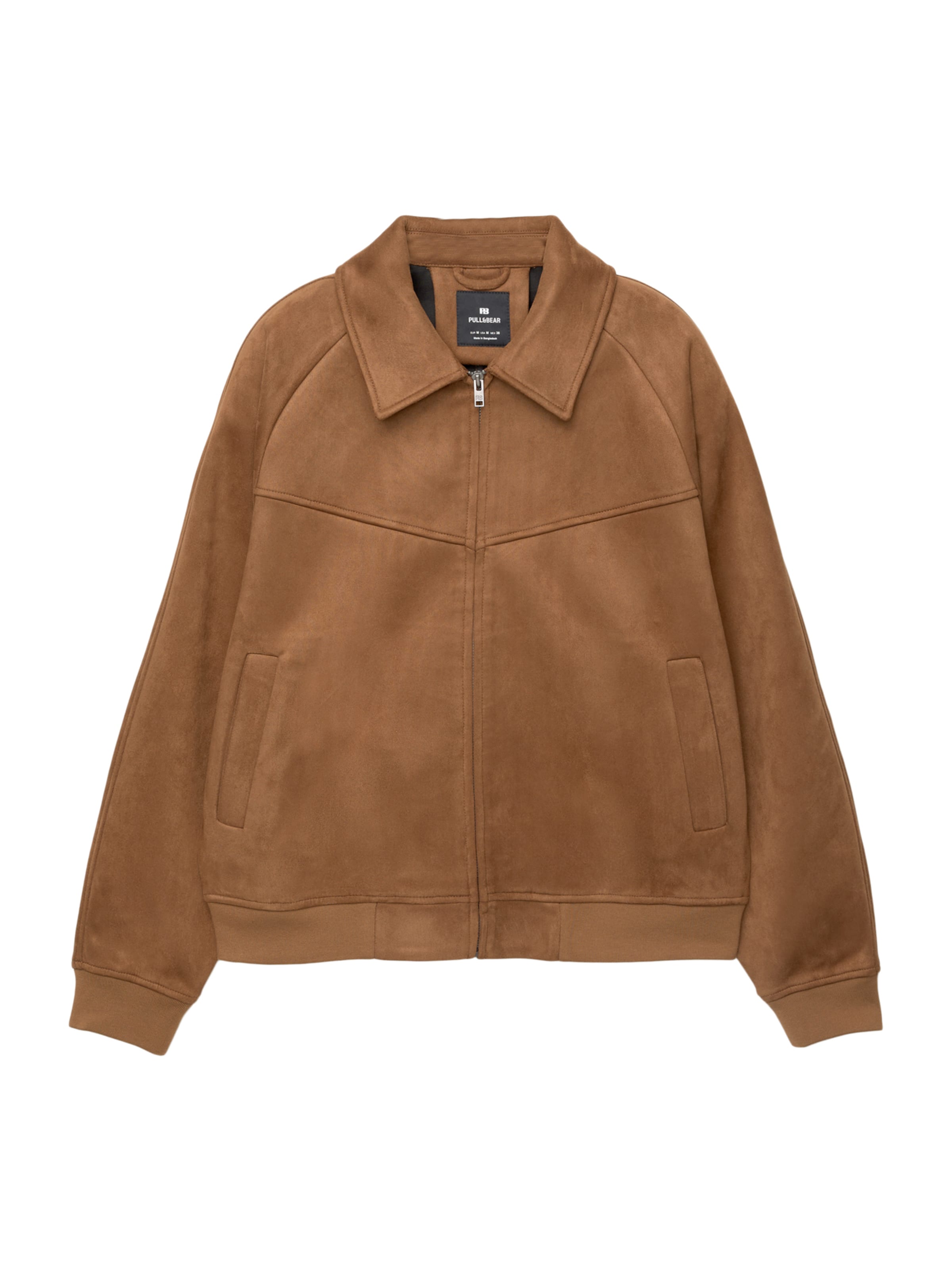 Geacă de primăvară-toamnă de la Pull&Bear pe maro: față