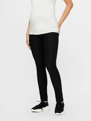 MAMALICIOUS Slimfit Jeans 'JULIANE' in Zwart: voorkant