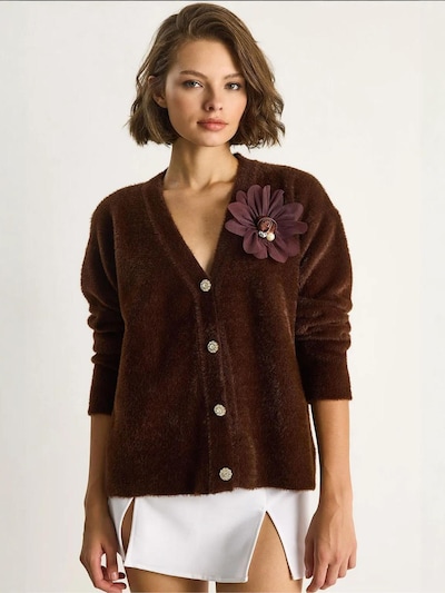 Bianco Lucci Strickjacke 'Strickjacken'‌‌‌‌‌‌ in S-M in mokka, Produktansicht