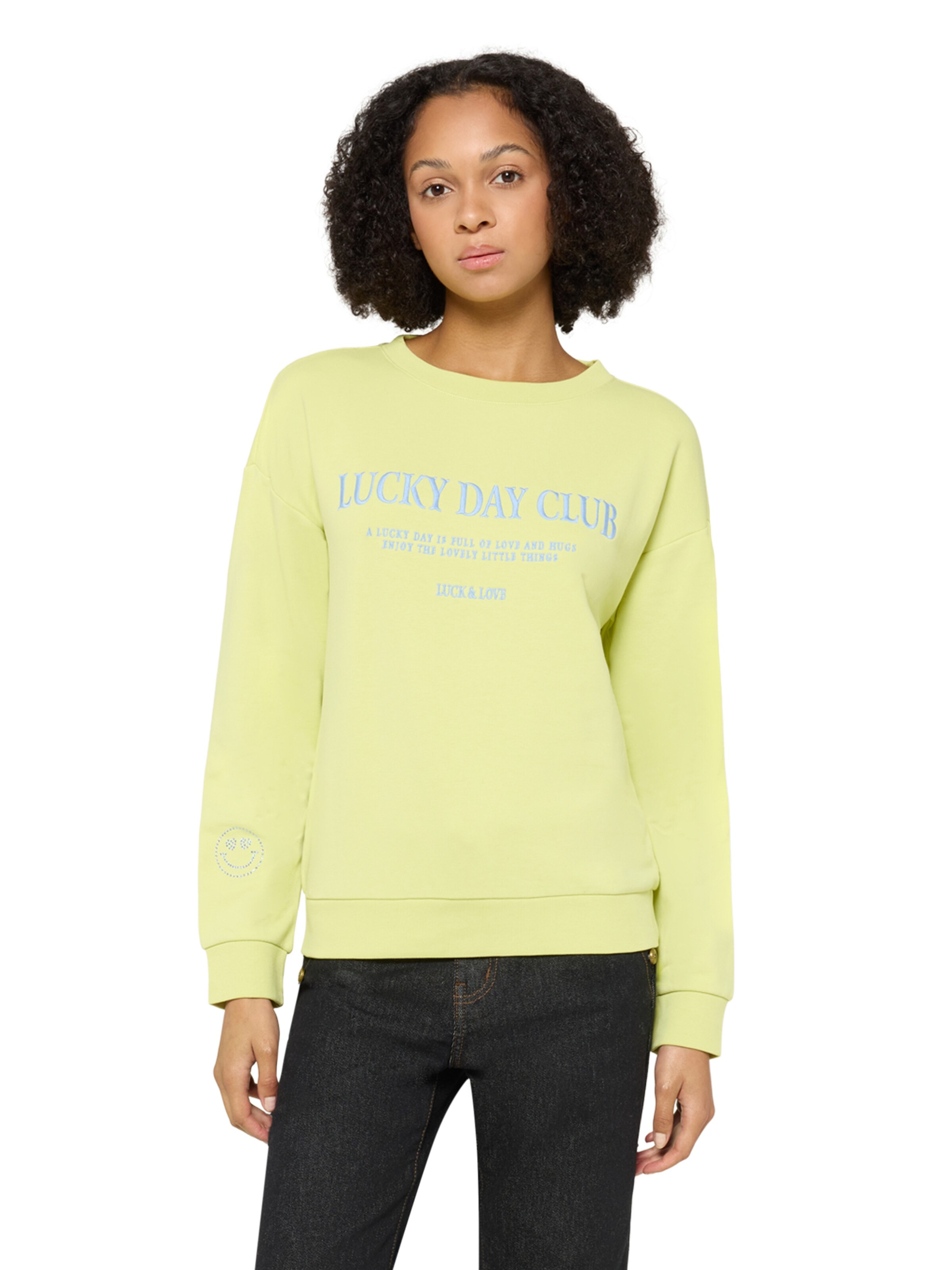 Cartoon Sweatshirt in Geel: voorkant