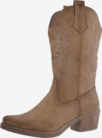 Bottes de cowboy Elara en vert : devant