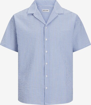 Jack & Jones Plus Comfort fit Button Up Shirt in Blue: front