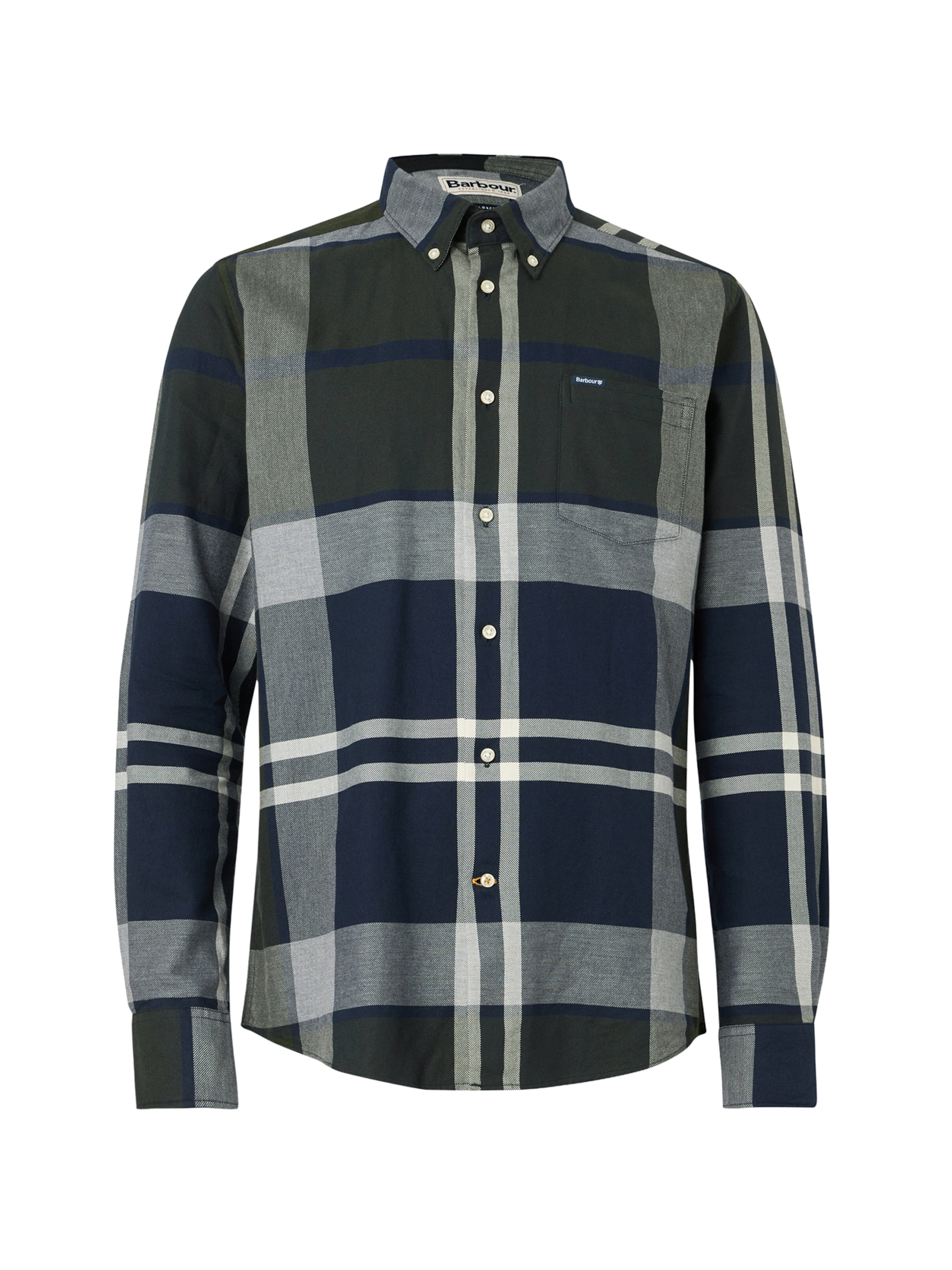 Barbour Slim Fit Hemd 'Dunoon' in Grün: Vorderseite