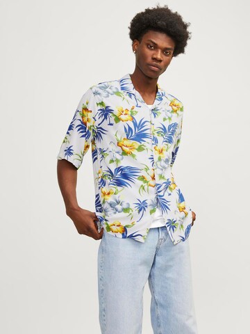 JACK & JONES Comfort fit Overhemd 'JJEJeff' in Wit: voorkant
