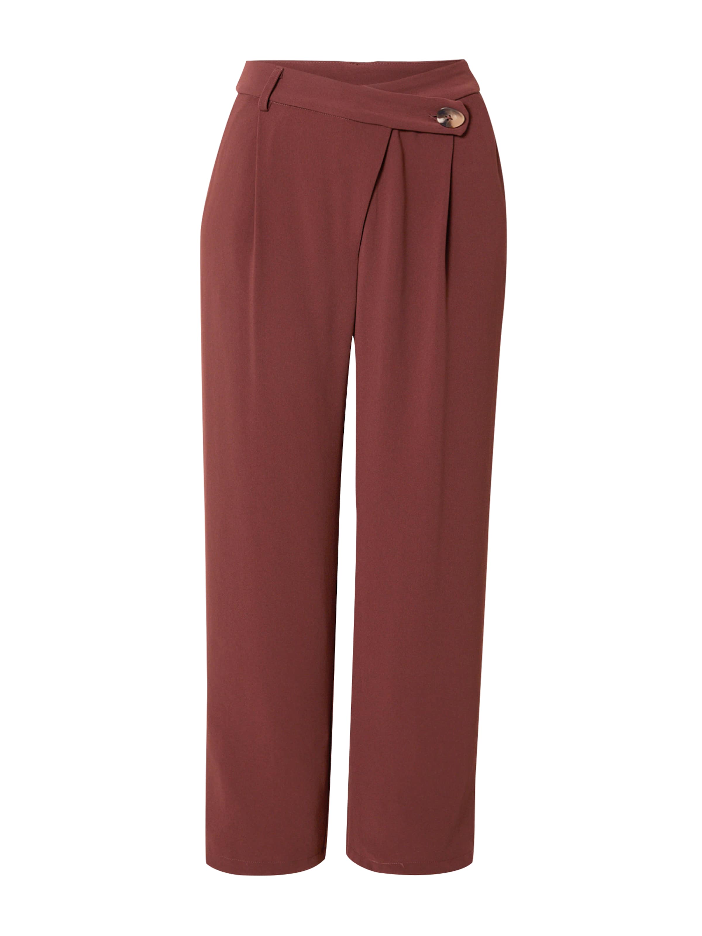 ABOUT YOU - Loosefit Calças com pregas em castanho: frente