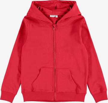 NAME IT - Sudadera con cremallera en rojo: frente