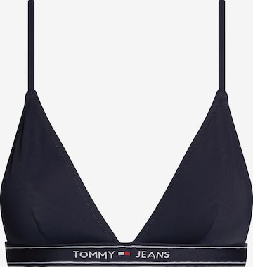 Tommy Jeans Triangel Bikinitop in Blauw: voorkant
