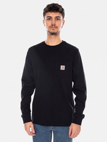 Carhartt WIP Shirt 'L/S POCKET T-SHIRT BLACK' in Zwart