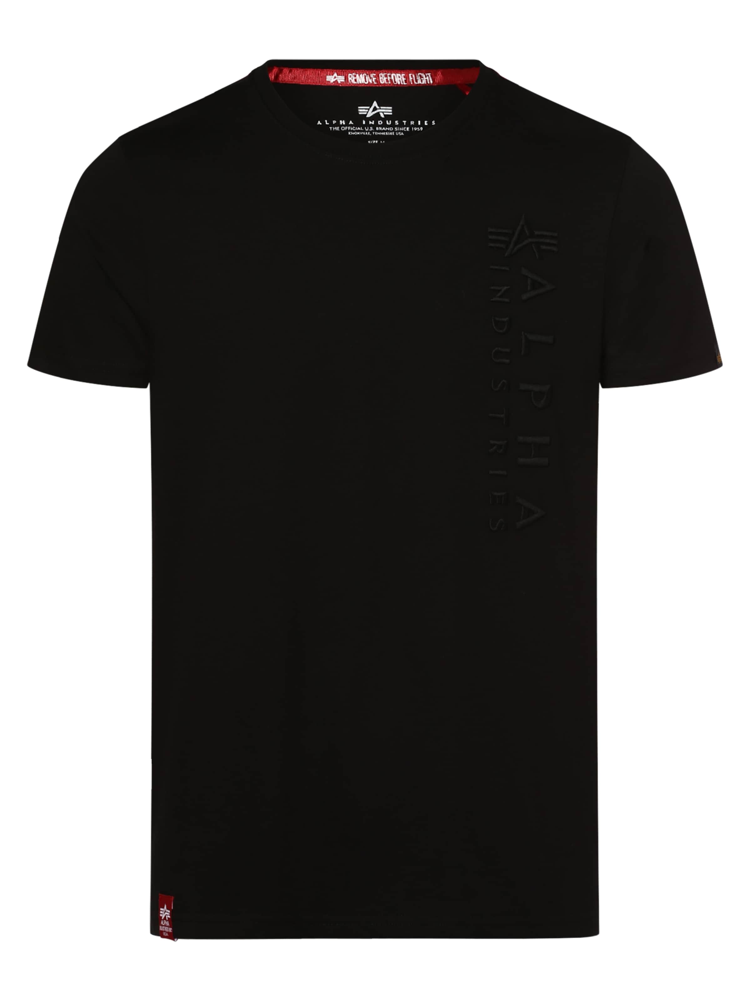 ALPHA INDUSTRIES Tričko – černá: přední strana