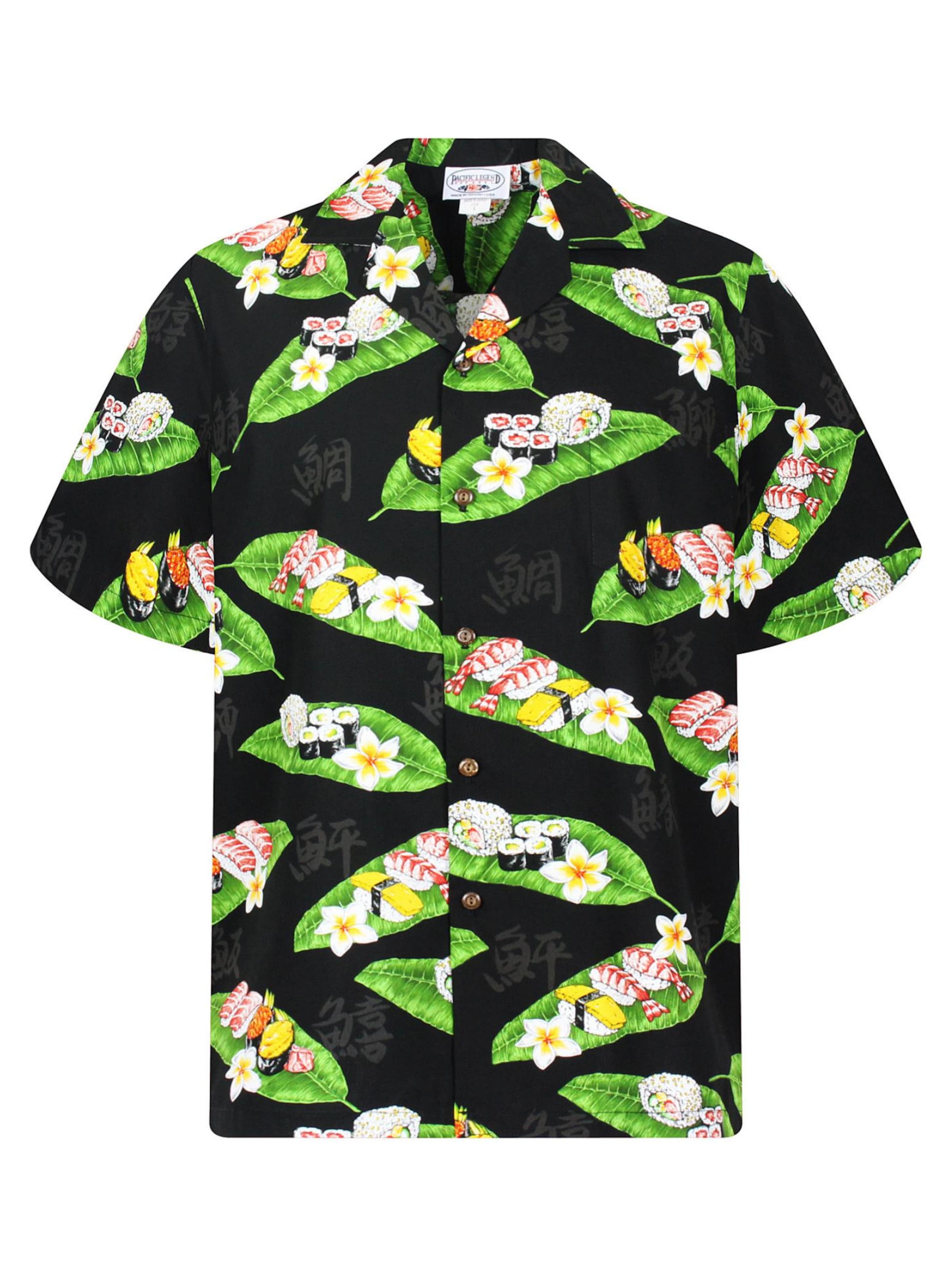 Pacific Legend Regular fit Button Up Shirt 'Sushi' in Black: front