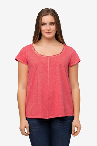 T-shirt Ulla Popken en rose : devant