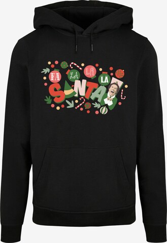 ABSOLUTE CULT Sweatshirt 'Elf - Santa' in Zwart: voorkant