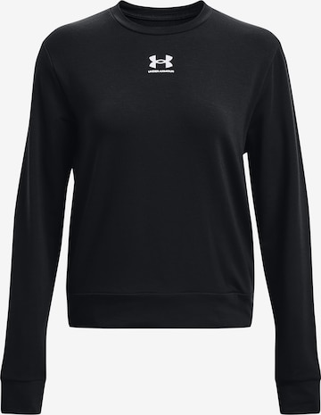 UNDER ARMOUR Sportief sweatshirt 'Rival' in Zwart: voorkant