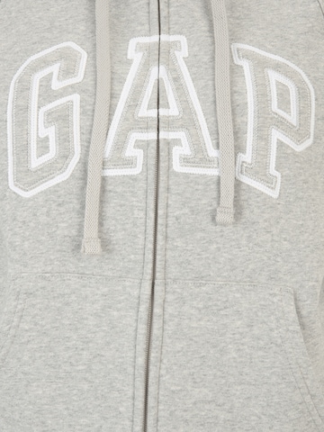 Gap Petite Zip-Up Hoodie 'HERITAGE' in Grey