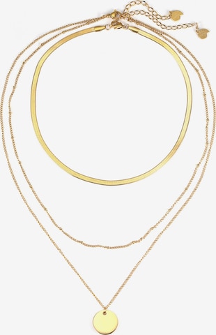 Hey Happiness Necklace 'Triplé' in Gold: front
