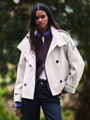 Bershka Between-seasons coat in Beige: front