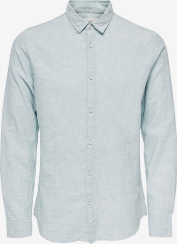 Coupe slim Chemise 'Caide' Only & Sons en bleu : devant