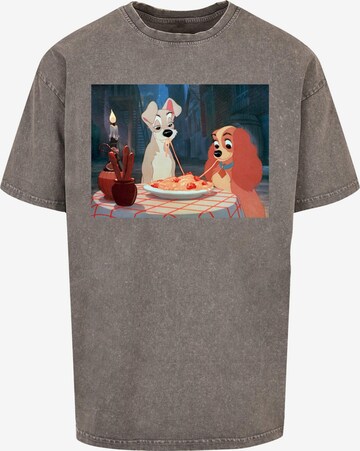 ABSOLUTE CULT T-Shirt 'Lady And The Tramp - Spaghetti Photo' in Grau: predná strana