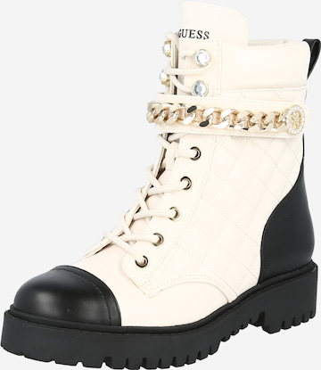 GUESS Lace-Up Ankle Boots 'Odysse' in Beige: front