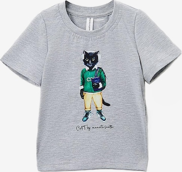 Cat e Lolette Shirt 'School Cat' in Grijs: voorkant