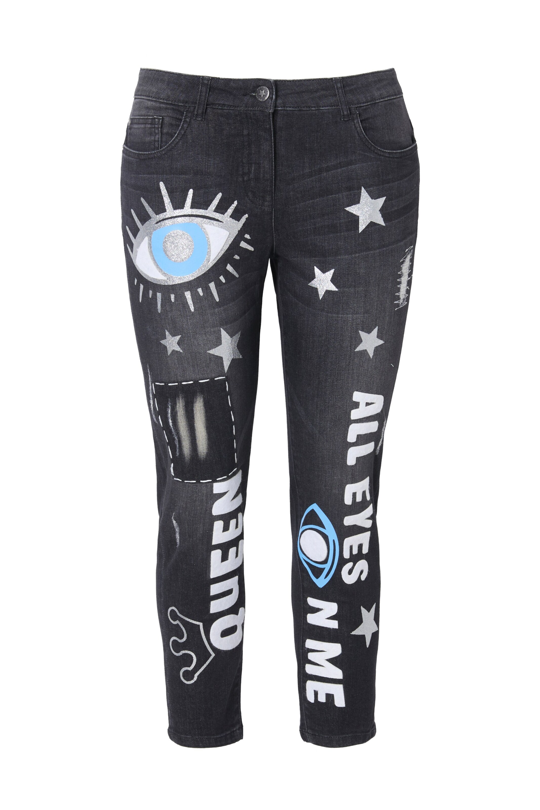 Angel of Style Skinny Jeans in Zwart: voorkant