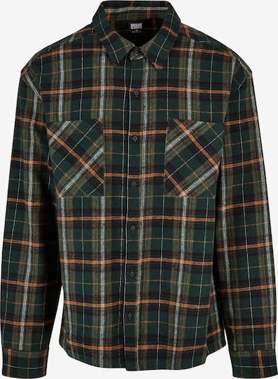Urban Classics Skjorta 'Fane' i oliv / mörkgrön / orange / svart, Produktvy