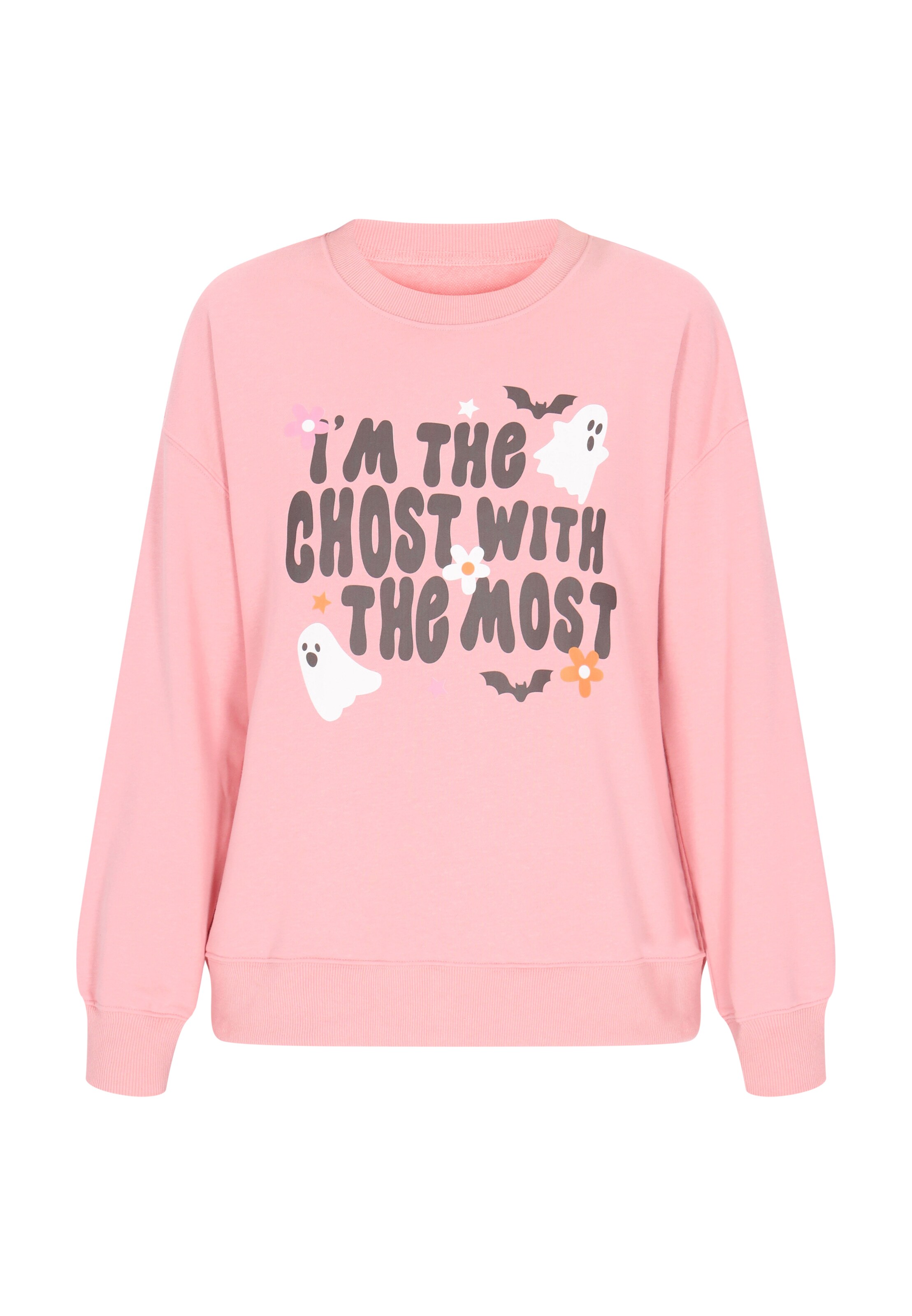 Sweat-shirt 'Back To School' swirly en rose : devant