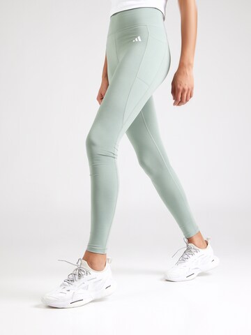 ADIDAS PERFORMANCE Skinny Παντελόνι φόρμας 'OPT ESS' σε πράσινο: μπροστά