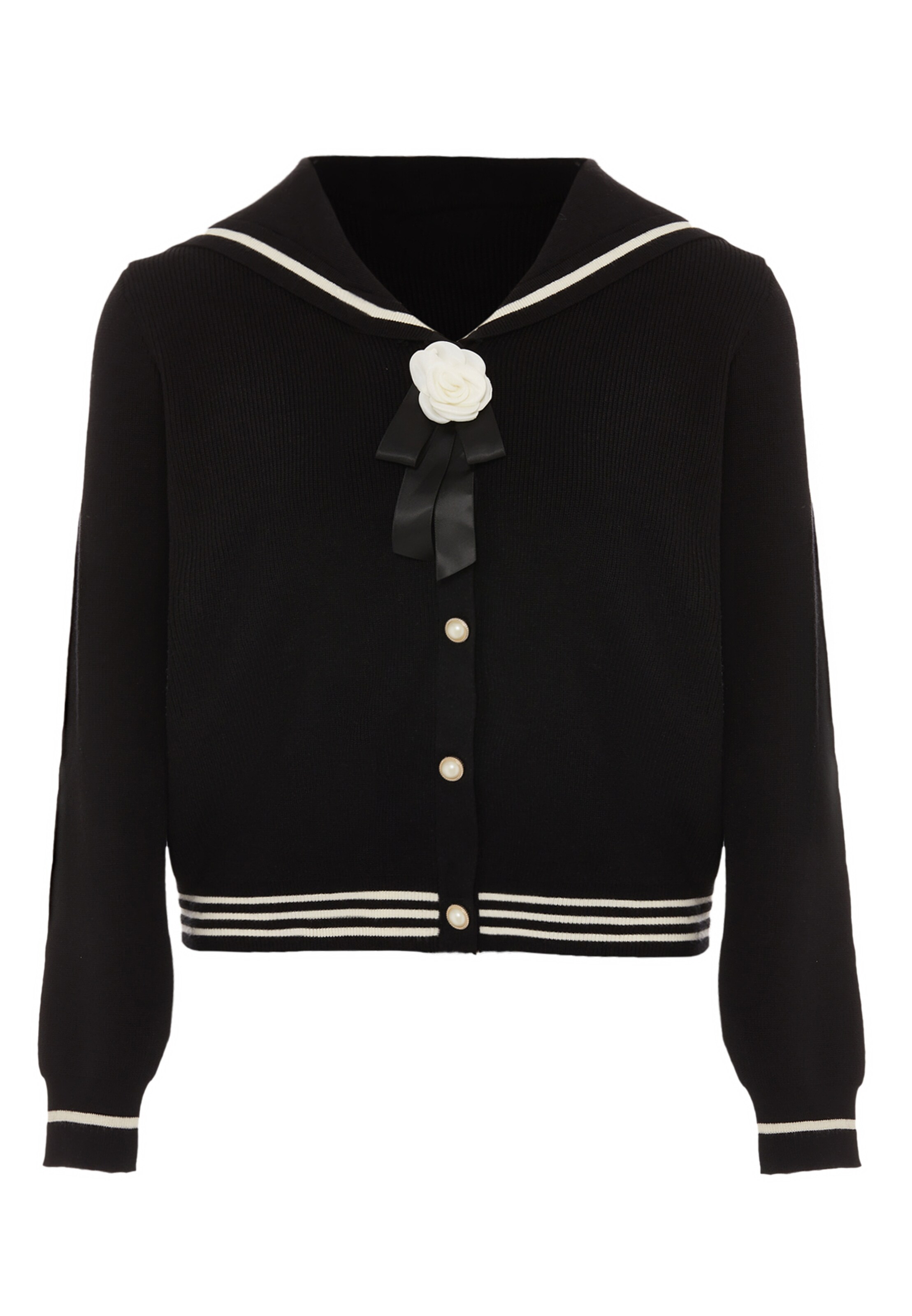 NAEMI Knit cardigan in Black: front