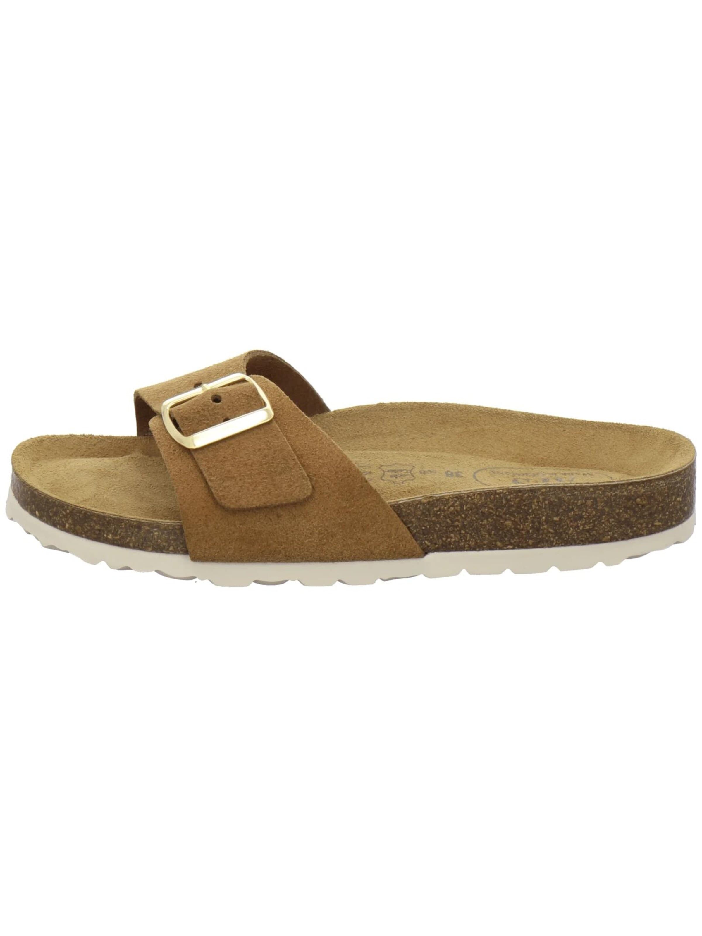 AFS-Schuhe Pantolette 'Pantoletten Damen Einschnaller cognac'‌‌‌‌‌‌ in Braun
