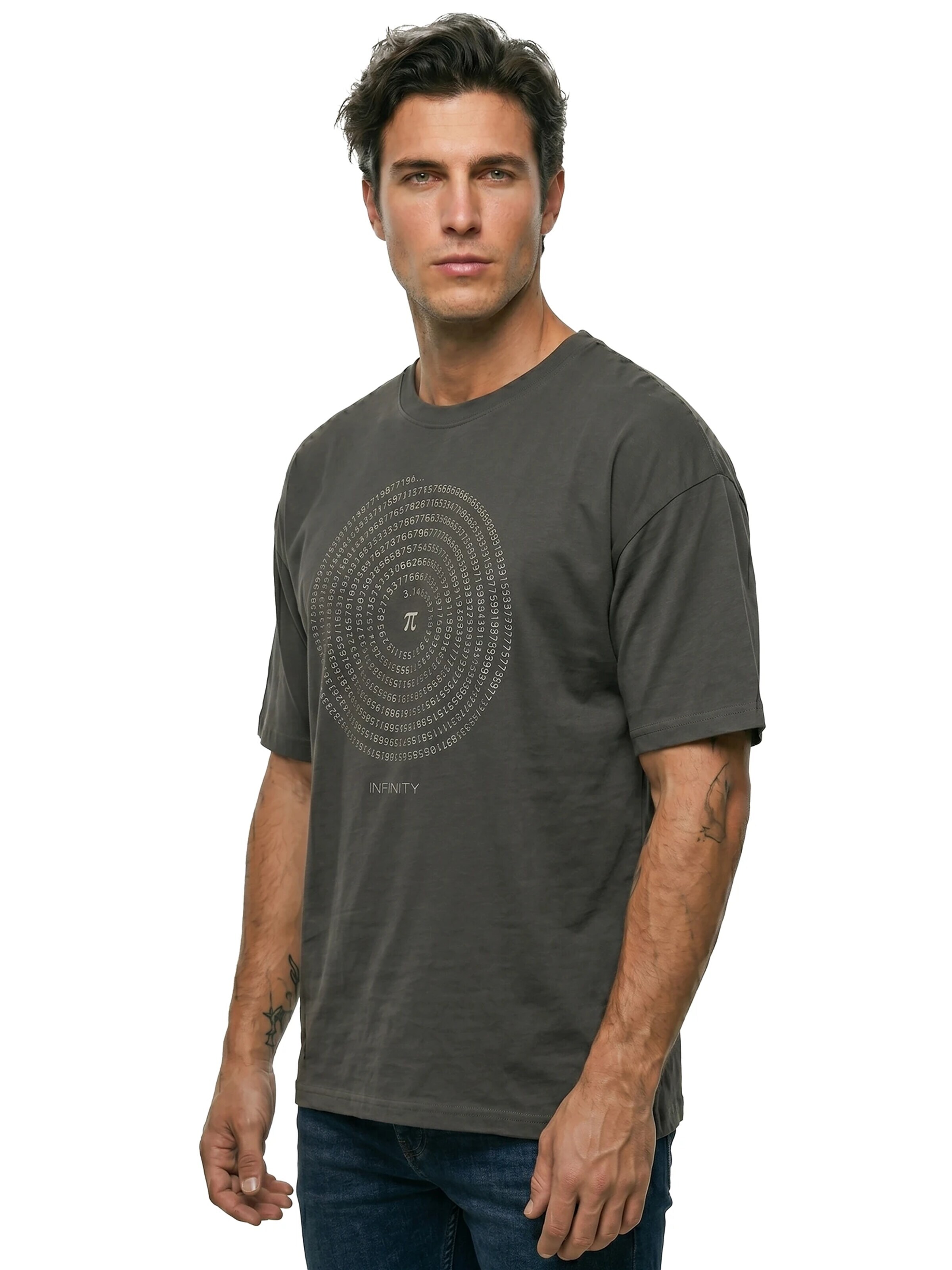 MAKAYA Shirt 'Pi Infinety' in Grey
