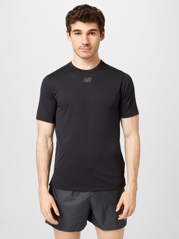 new balance Λειτουργικό μπλουζάκι σε μαύρο: μπροστά