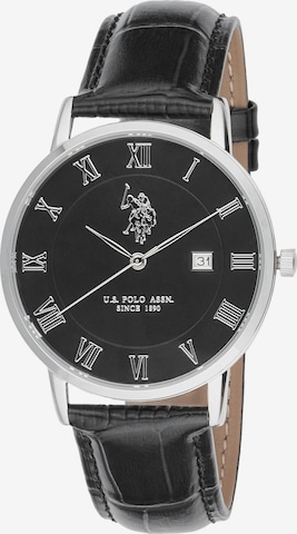 U.S. POLO ASSN. Analoguhr 'Daniel' in Schwarz: Vorderseite