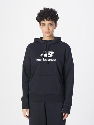 new balance Sweatshirt 'Essentials' in Zwart: voorkant