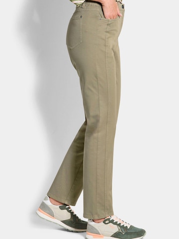 Coupe slim Pantalon 'Louisa' Goldner en vert
