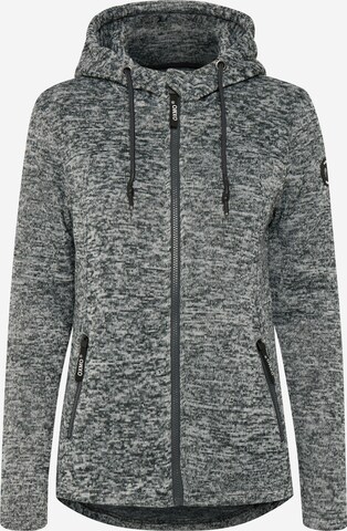 Oxmo Fleece Jacket 'Kajsa' in Grey: front