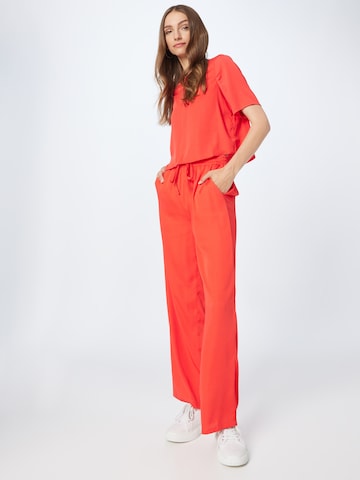 Wide Leg Pantalon 'FLINT' PIECES en rouge