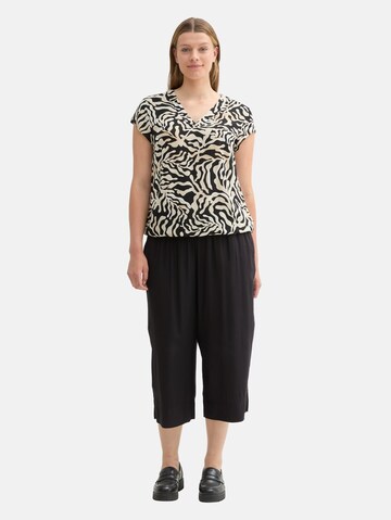 Tom Tailor Women + Wide Leg Hose in Schwarz