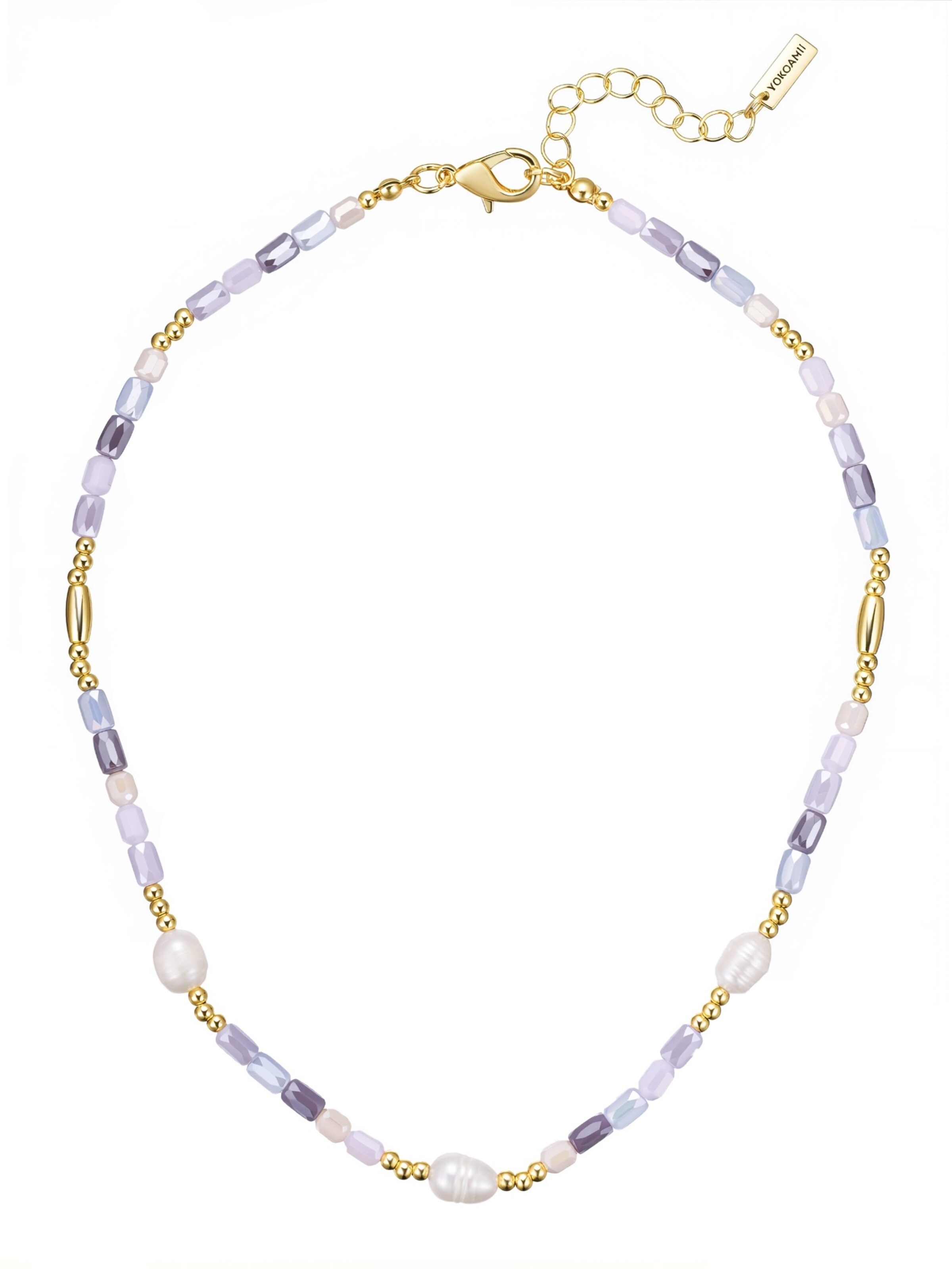 Yokoamii Kette in One Size in gold / lila / flieder / perlweiß, Produktansicht
